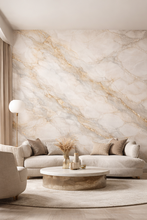 Elegant marble finish on a wall
